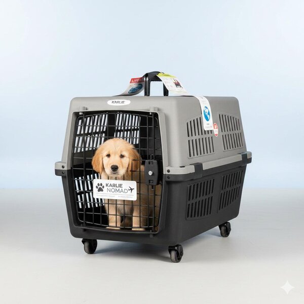 Trasportino per cani Karlie Nomad L, con portellone in metallo