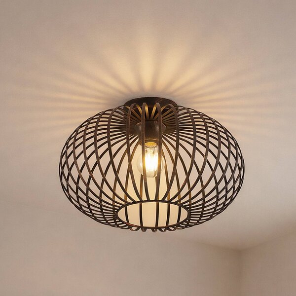 Plafoniera soffitto Rosalea Lindby, dimmerabile, Nero, Soggiorno / Sala da pranzo, Metallo, Moderno, Plafoniera