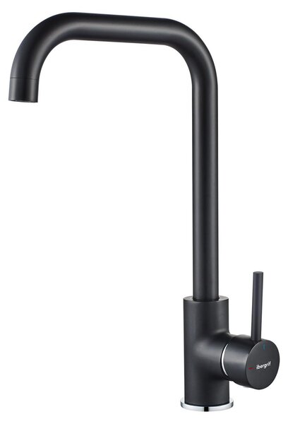Rubinetto da cucina - Miscelatore monocomando - Ottone - Nero - Rotazione a 360 gradi