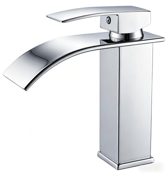 Rubinetto per lavabo - Cascata - Monocomando - Cromo - Altezza 115 mm