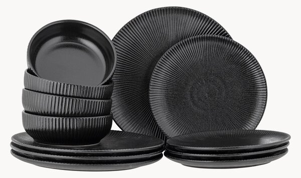 Servizio di piatti Neri, 4 persone, 12 pz