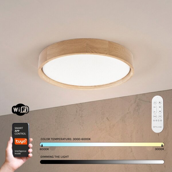 Brilagi - Plafoniera LED dimmerabile MANAROLA SMART LED/24W/230V diam. 41 cm + telecomando