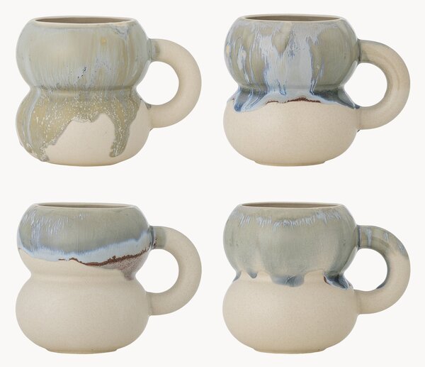 Set di 4 tazze in gres Luna