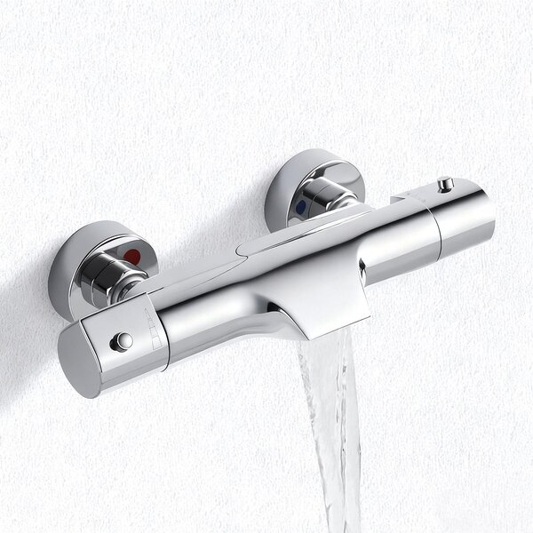 Miscelatore per vasca cascata termostatico - Doccetta per vasca - 150 mm - Cromato