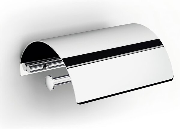 Portarotolo di carta igienica con coperchio in acciaio inox 304 linea LA PIANA dimensioni 14,5x13xh6 cm finitura Lucida made in italy