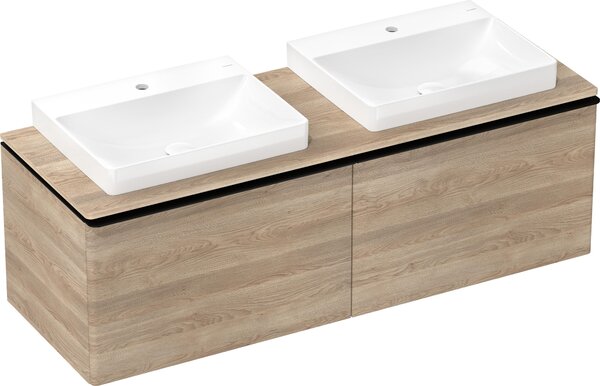 Hansgrohe Xelu Q Meuble sous-lavabo, 1560x550, 2 tiroirs, pour console avec vasque à poser, poli, 54072670, 54072670