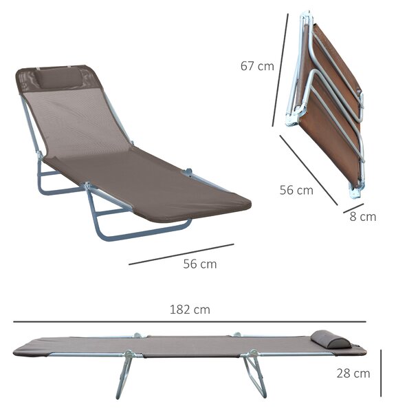 Outsunny lettino prendisole Sdraia da Giardino da terrazzo pieghevole arredamento giardino Lettino Reclinabile da Giardino Spiaggia Piscina Caffè