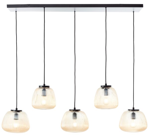 BRILLIANT Lampada a sospensione a 5 luci, modello Kaizen, colore nero, grado di protezione IP20, attacco E27, dimmerabile, adatta per lampadine standard