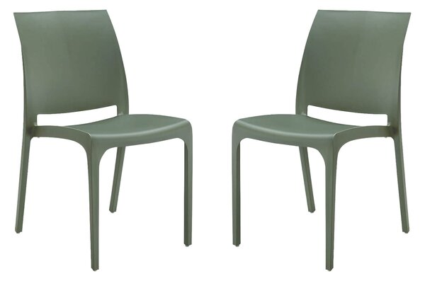 VOLGA - set di 2 sedie da giardino in plastica