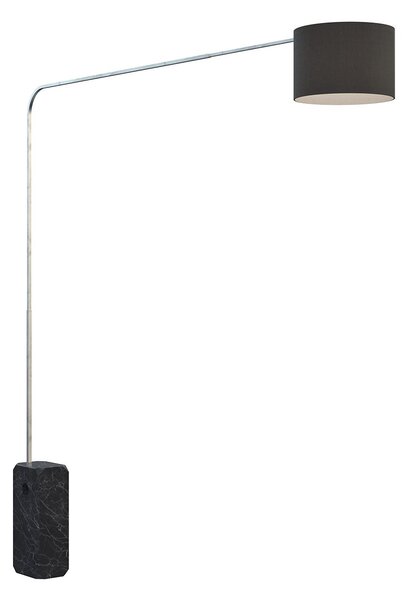 Piantana Contemporanea Corner Marmo Nero Tessuto Nero 1 Luce E27