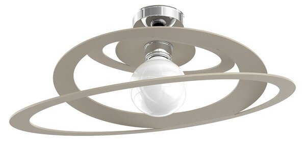 Plafoniera Industrial-Minimal Bungee Metallo Sabbia 1 Luce E27 D50Cm