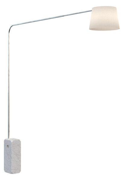 Piantana Contemporanea Corner Marmo Bianco Diffusore Tessuto Bianco 1 Luce E27