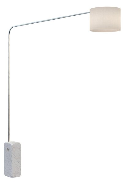 Piantana Contemporanea Corner Marmo Bianco Tessuto Bianco 1 Luce E27