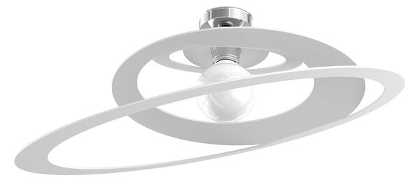 Plafoniera Industrial-Minimal Bungee Metallo Bianco 1 Luce E27 D70Cm