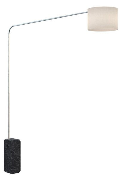 Piantana Contemporanea Corner Marmo Nero Tessuto Bianco 1 Luce E27
