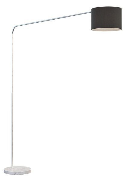 Piantana Contemporanea Corner Marmo Basso Bianco Tessuto Nero 1 Luce E27