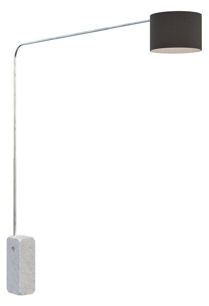 Piantana Contemporanea Corner Marmo Bianco Tessuto Nero 1 Luce E27