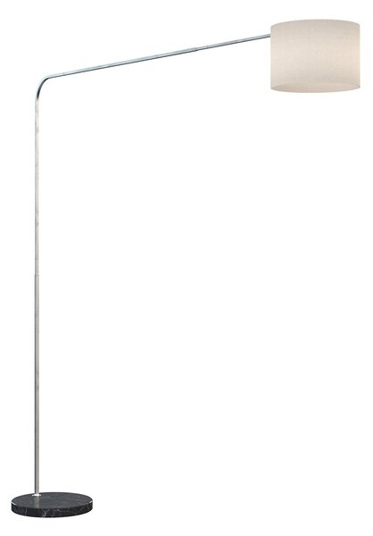 Piantana Contemporanea Corner Marmo Basso Nero Tessuto Bianco 1 Luce E27