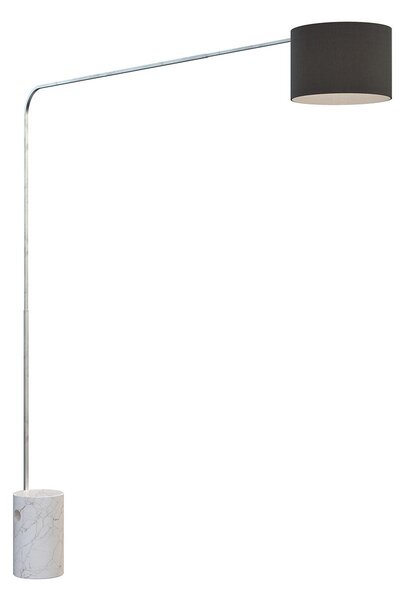 Piantana Contemporanea Corner Marmo Alto Bianco Tessuto Nero 1 Luce E27