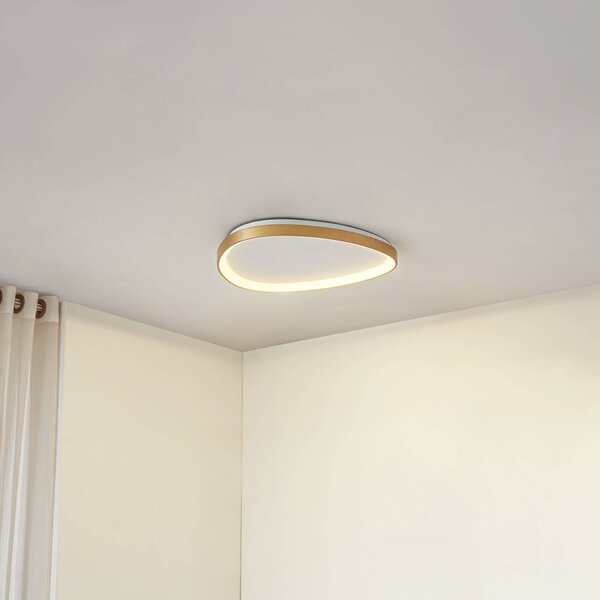 Plafoniera a LED Asken Lucande, dimmerabile, Ottone / Oro, Soggiorno / Sala da pranzo, Alluminio, Moderno, Plafoniera LED