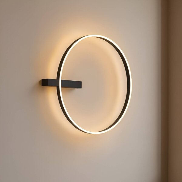 Plafoniera a LED Isalin Lucande, dimmerabile, Nero, Soggiorno / Sala da pranzo, Alluminio, Moderno, Plafoniera LED