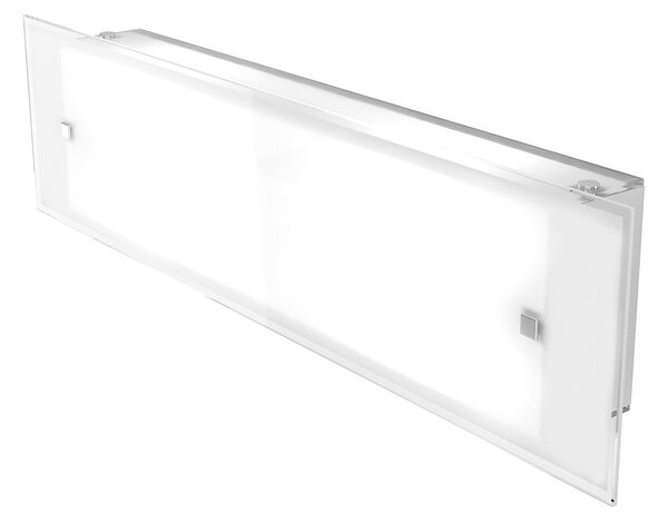 Applique Contemporanea Brick Metallo Bianco Vetro Satinato 2 Luci E27 58Cm