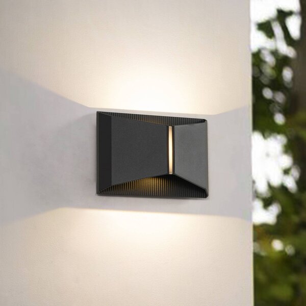 Applique da esterni a LED Anlira Lindby, Nero, Metallo, Moderno, Applique LED da esterni
