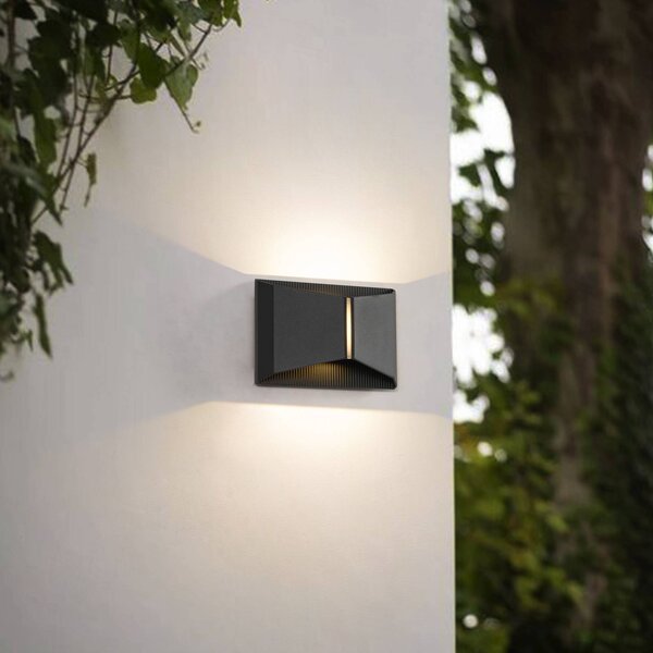 Applique da esterni a LED Anlira Lindby, Nero, Metallo, Moderno, Applique LED da esterni