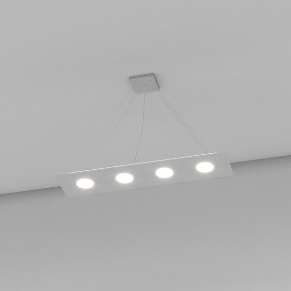 Lampadario Moderno Rettangolare Area Metallo Grigio 4 Luci Gx53