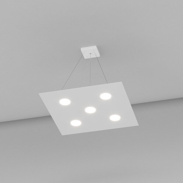 Lampadario Moderno Area Metallo Bianco 5 Luci Gx53