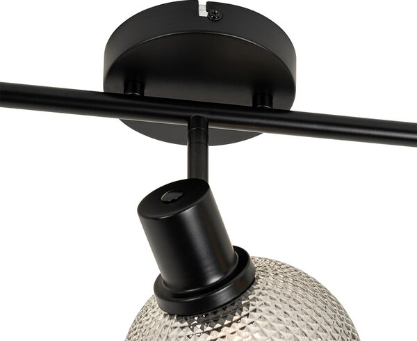 Faretto di design nero con vetro fumé 3 luci - Chico