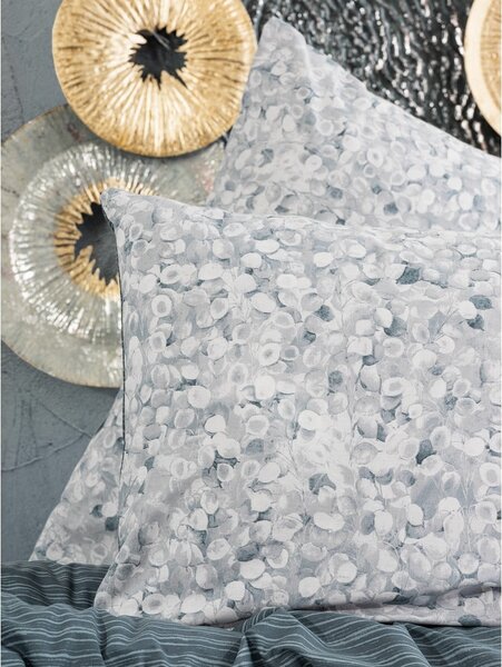 Biancheria da letto matrimoniale bianca e grigia in cotone Renforcé 260x220 cm Molly - Mijolnir
