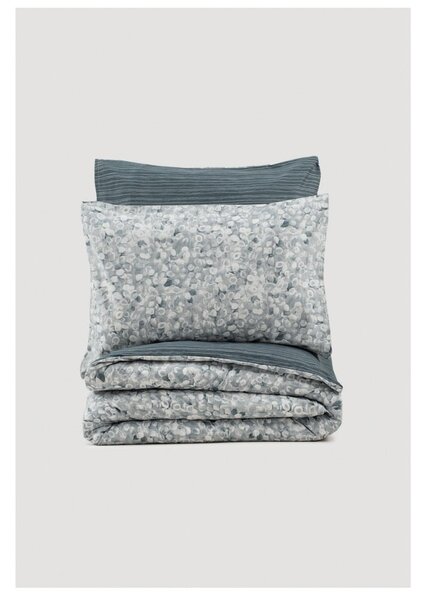 Biancheria da letto matrimoniale bianca e grigia in cotone Renforcé 260x220 cm Molly - Mijolnir