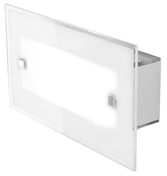 Applique Contemporanea Brick Metallo Bianco Vetro Satinato 1 Luce E27 27Cm