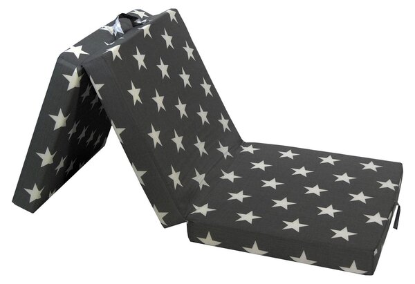 Materasso pieghevole - grigio - tessuto misto - 70 x 190 cm - con stelle