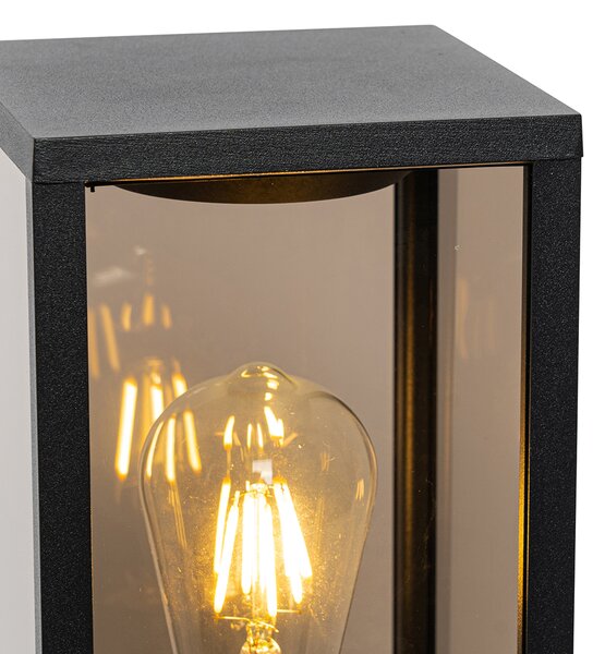 Lampada da esterno in piedi nera con fumo 40 cm IP44 - Charlois