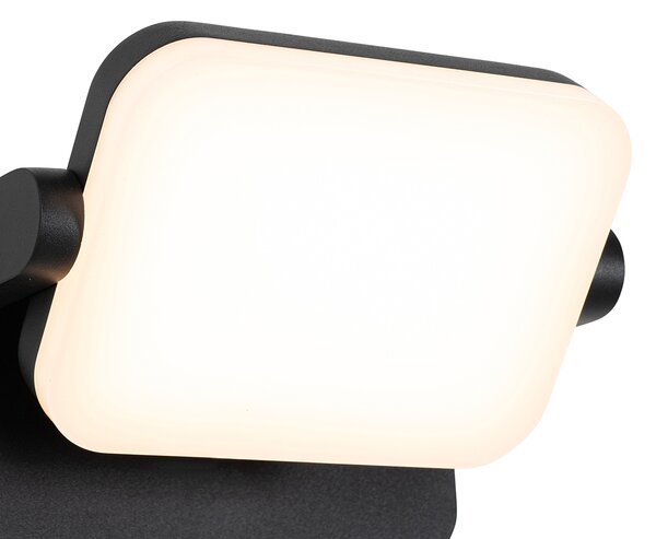 Lampada da parete per esterni nera con LED orientabile - Kamile
