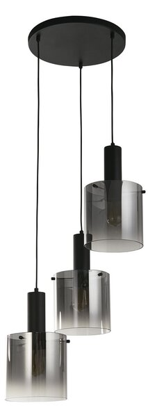 Lampadario Contemporaneo Svezia Acciaio Nero Vetro 3 Luci E27