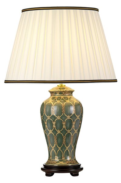Lampada Da Scrivania Contemporanea Sashi Porcellana Verde Oro 1 Luce E27