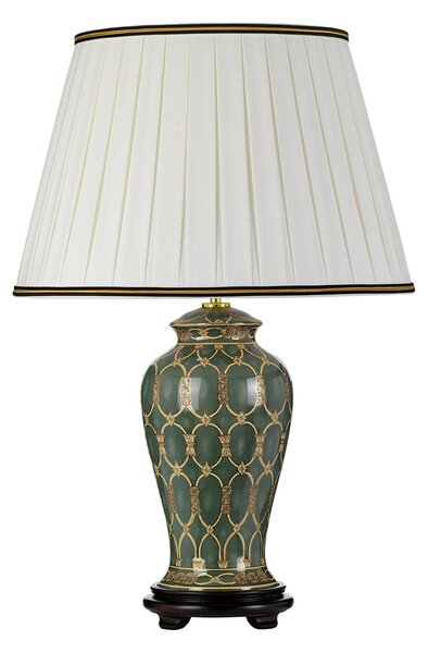 Lampada Da Scrivania Contemporanea Sashi Porcellana Verde Oro 1 Luce E27