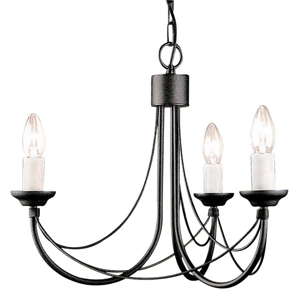 Lampadario Classico Carisbrooke Acciaio Nero 3 Luci E14
