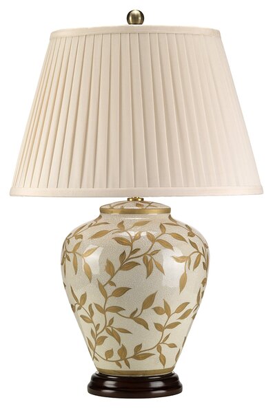 Lampada Da Scrivania Contemporanea Leaves Brown Gold Porcellana Oro 1 Luce E27