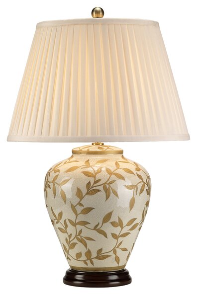 Lampada Da Scrivania Contemporanea Leaves Brown Gold Porcellana Oro 1 Luce E27