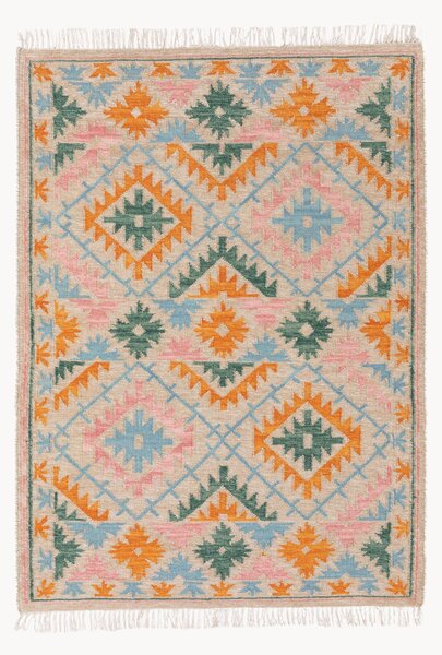 Tappeto kilim fatto a mano con frange Zohra