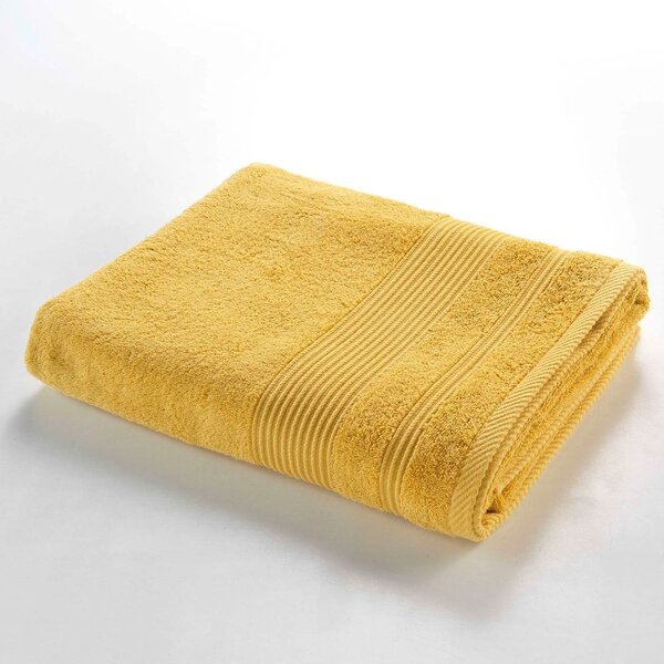Asciugamano giallo in spugna di cotone 90x150 cm Tendresse - douceur d'intérieur