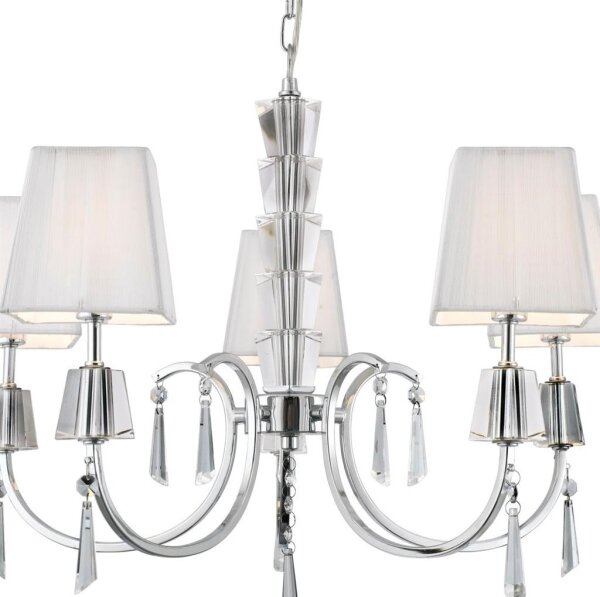 Searchlight 6885-5CC - Lampadario a sospensione con catena PORTICO 5xG9/33W/230V cromo