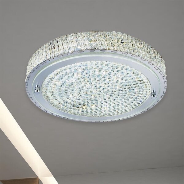Searchlight 2714CC - Plafoniera LED FLUSH LED/24W/230V diametro 40 cm cromo