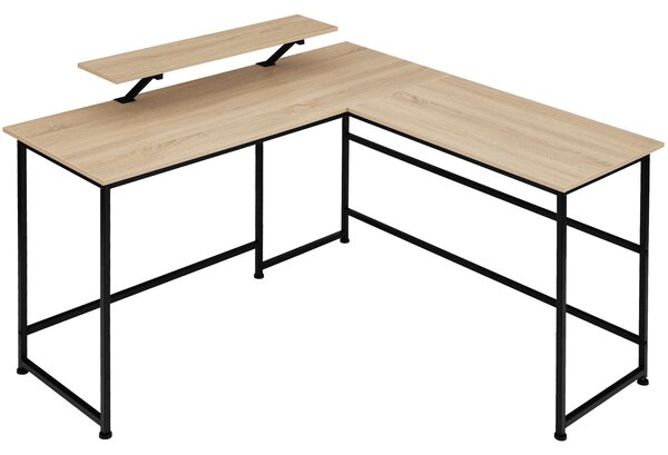 Tectake 404230 scrivania melrose 140 x 130 x 76,5 cm - industriale legno chiaro, rovere sonoma