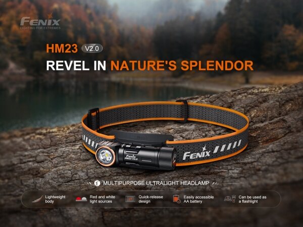 Fenix HM23V20 - LED Dimmerabile lampada da testa LED/1xAA IP68 300 lm 100 h