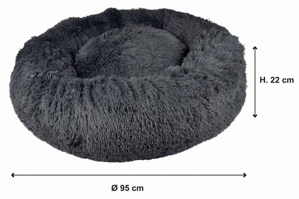 Letto per cani grigio scuro ø 95 cm - Love Story